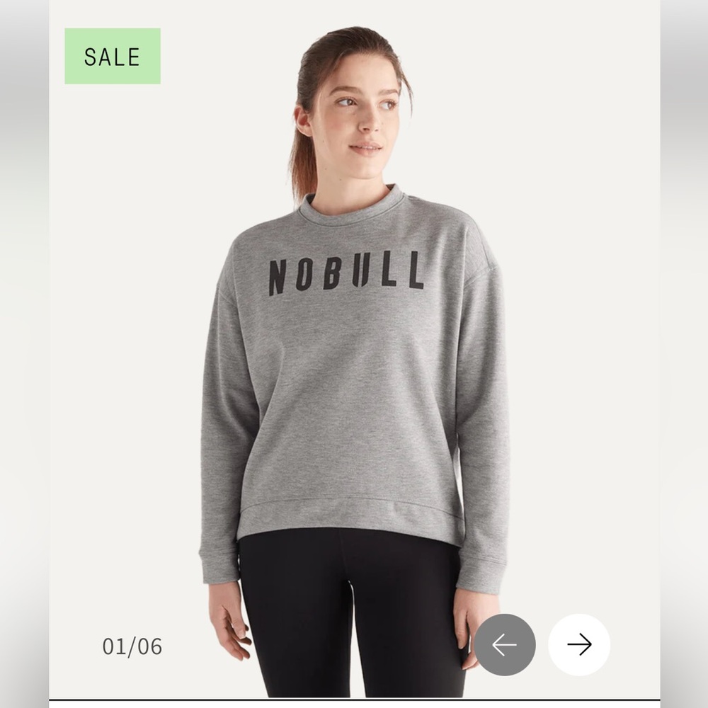 NoBull Legacy Crew Sweatshirt Heather Gray‎ Size XL